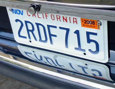 California license plate