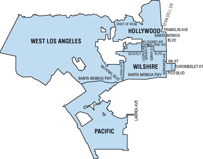 calorie kennis Glimmend LAPD West Bureau Map ... LA Community Policing